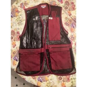 Chimere Skeet Trap Shooting Vest Mens L Red Black Mesh Padded Shoulder Right